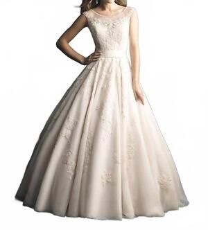NEW ALLURE BRIDALS lace wedding dress in ivory/silver